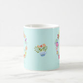 Theepotten en kopjes Monogram Pastel Blauwe Mok (Center)