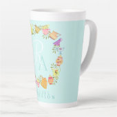 Theepotten en kopjes Monogram Pastel Blauwe Mok (Rechterhoek)