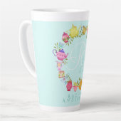 Theepotten en kopjes Monogram Pastel Blauwe Mok (Linkerhoek)