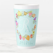 Theepotten en kopjes Monogram Pastel Blauwe Mok