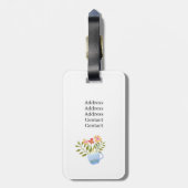 Theepotten en kopjes Monogram Wit Bagagelabel (Achterkant verticaal)