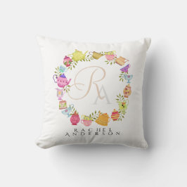 Theepotten en kopjes Monogram Wit Kussen