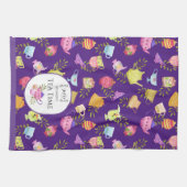 Theepotten en kopjes Paarse Theedoek (Horizontaal)