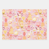 Theepotten en kopjes perzik inpakpapier vel (Voorkant)