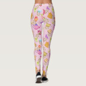 Theepotten en kopjes roze leggings (Achterkant)
