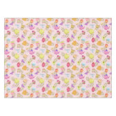 Theepotten en kopjes roze tafelkleed (Voorkant (Horizontaal))