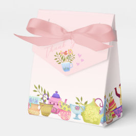 Theepotten en kopjes verjaardagsgunst doos bedankdoosjes