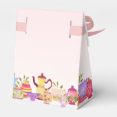 Theepotten en kopjes verjaardagsgunst doos bedankdoosjes (Achterkant)