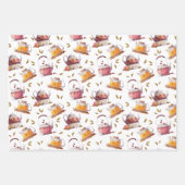 Theepotten en Theebladeren Waterverf Inpakpapier Vel (Voorkant 2)