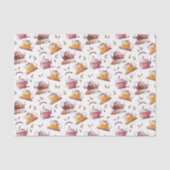 Theepotten en Theebladeren Waterverf Tissuepapier (Voorkant)