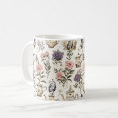 Theepotten en tuinbloemen - Charmant patroon Koffiemok (Voorkant links)