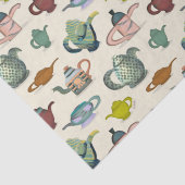 Theepotten in een patroon tissuepapier (Detail)