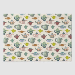 Theepotten in een patroon tissuepapier