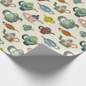 Theepotten in een patroonverpakkingspapier cadeaupapier (Hoek)