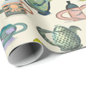 Theepotten in een patroonverpakkingspapier cadeaupapier (Rol Hoek)