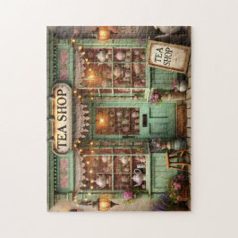 Theepotten in vintage theesalon - Cottagecore Huis Legpuzzel