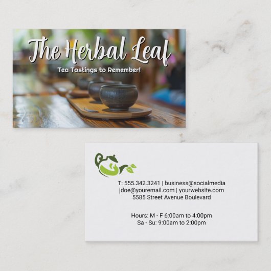 Theeproeverijen bij de Kruidentheewinkel Visitekaartje (Voorkant / Achterkant)