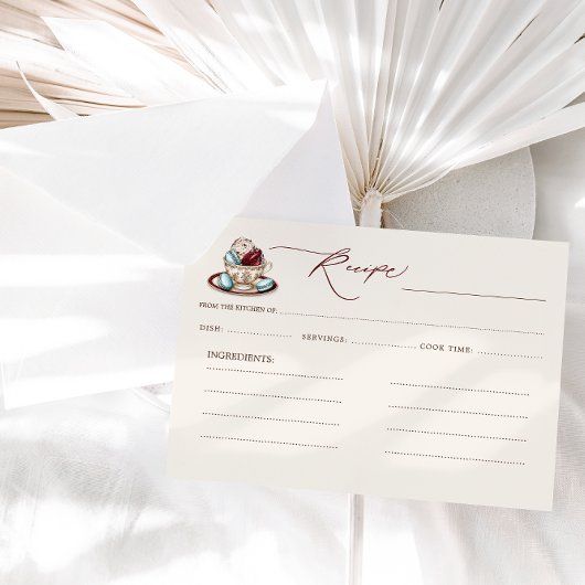 Theerecept voor een theepartij bruidsdouche informatiekaartje