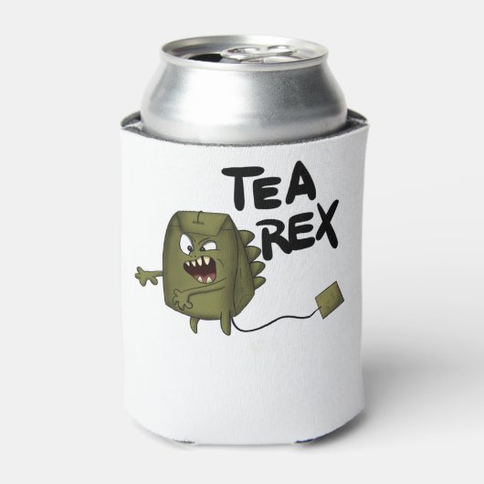 theerex, grappige dinosaurus blikjeskoeler (Blikje Voorkant)