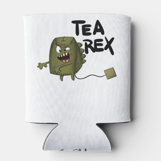 theerex, grappige dinosaurus blikjeskoeler (Achterkant)