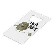 theerex, grappige dinosaurus creditkaart flessenopener (Achterkant Gekanteld)