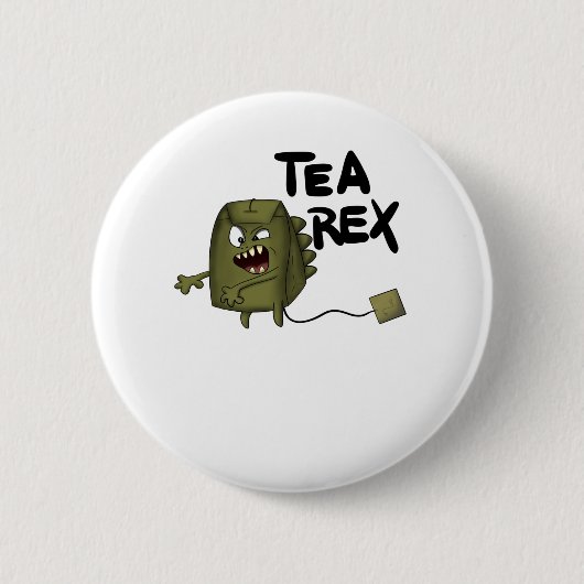 theerex, grappige dinosaurus ronde button 5,7 cm (Voorkant)