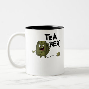 theerex, grappige dinosaurus tweekleurige koffiemok