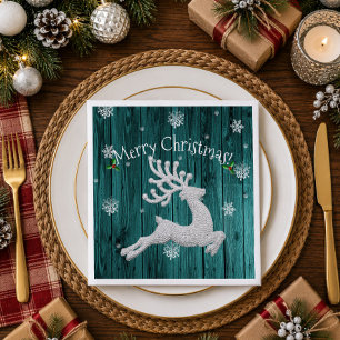Theeroen Landelijke Kerst Reindeer Papieren Servet