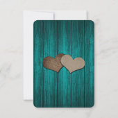 Theerood Houten Metselaars Pot Herfst Bruiloft RSVP Kaartje (Achterkant)