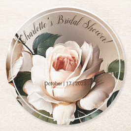 Theeroos Bruidsfeest Ronde Kartonnen Onderzetter