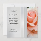 Theeroos Zilveren Huwelijksjubileum Uitnodiging (Achterkant)