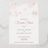 Theerostes zachtheid Koppels Shower Folie Uitnodiging (Voorkant)