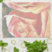 Theerozen uit de tuin theedoek (Gevouwen)