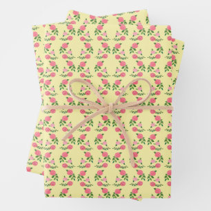 Theerozenpatroon Mooie Bloemen Vrouwelijk Zoet  Inpakpapier Vel