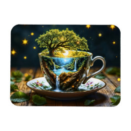 Theeservies surrealistische waterval keuken decor  magneet