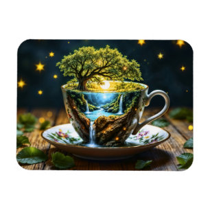 Theeservies surrealistische waterval keuken decor magneet