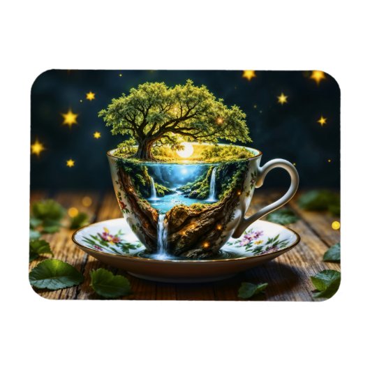 Theeservies surreële waterval keuken decor kunst magneet (Horizontaal)