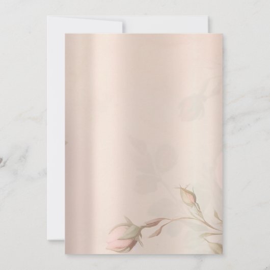 Theeset Chique Rozen  Bruids Luncheon Kaart (Achterkant)