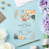 Theeset Groene Rozen Vrijgezellenfeest Acryl Uitnodigingen (Insitu (Huwelijk))