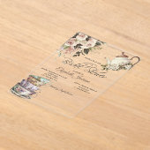 Theeset Lights Rozen Vrijgezellenfeest Acryl Uitnodigingen (Laagn)