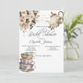 Theeset Lights Rozen Vrijgezellenfeest Kaart (Staand voorkant)