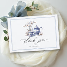 Theeset Orchidee Blauw Hampton Toile Trouwkoppel