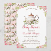 Theeset Waterverf Rozen Kaart (Voorkant / Achterkant)