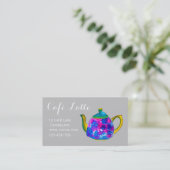 Theetheetheetheetheepot van het moderne café visitekaartje (Staand voorkant)