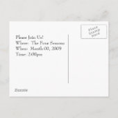 Theetijd, Afternoon Tea Party Uitnodiging Briefkaart (Achterkant)