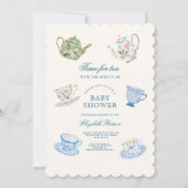 Theetijd Baby Shower Kaart (Voorkant)