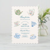 Theetijd Baby Shower Kaart (Staand voorkant)