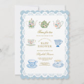 Theetijd Baby Shower Uitnodiging (Voorkant)