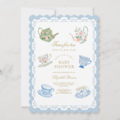Theetijd Baby Shower Uitnodiging (Voorkant)