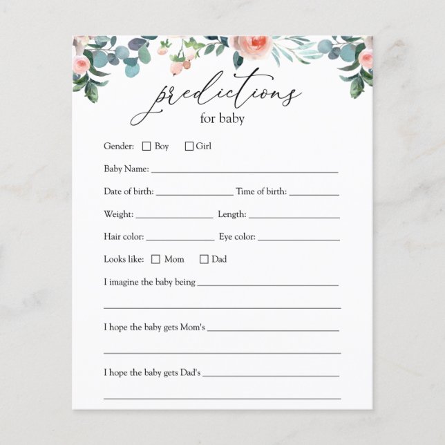 Theetijd Baby Voorspellingen Kaart (Voorkant)